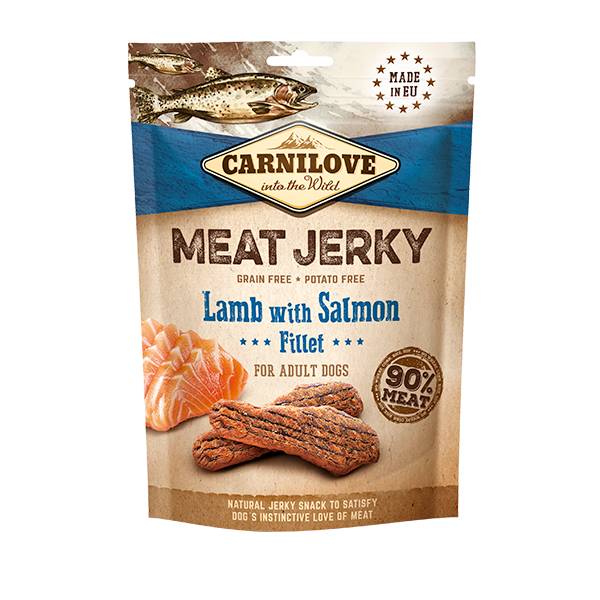 Carnilove Grain-Free Jerky Lamb With Salmon Fillet Dog Treats - 100g