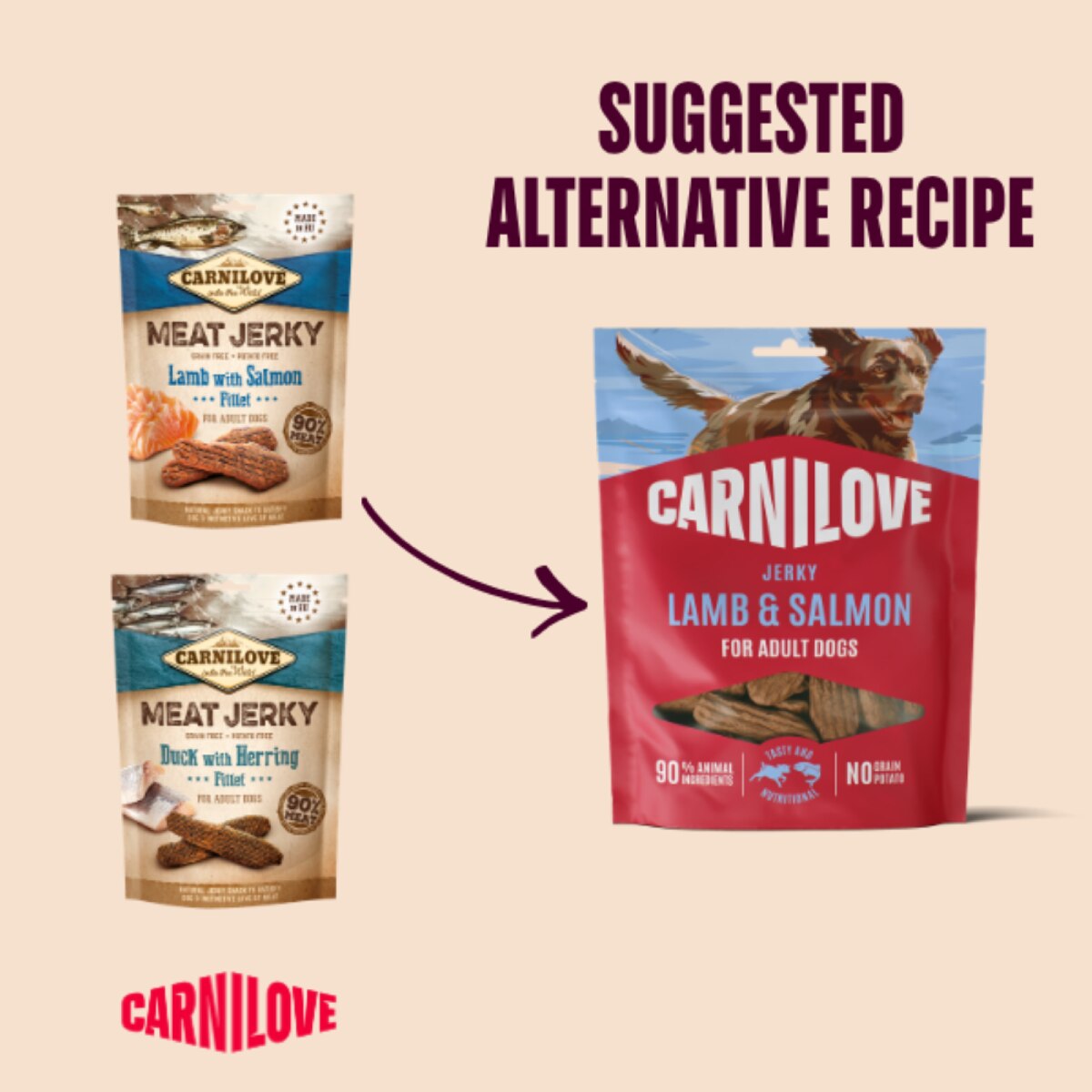 Carnilove Lamb & Salmon Jerky Dog Treat -100g