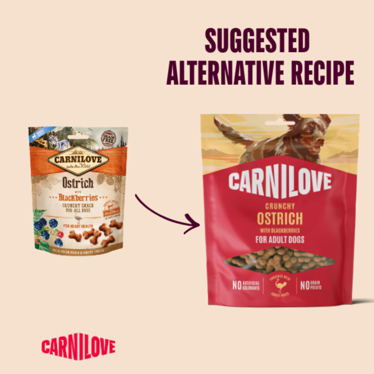 Carnilove Ostrich with Blackberries Dog Treats - 200g