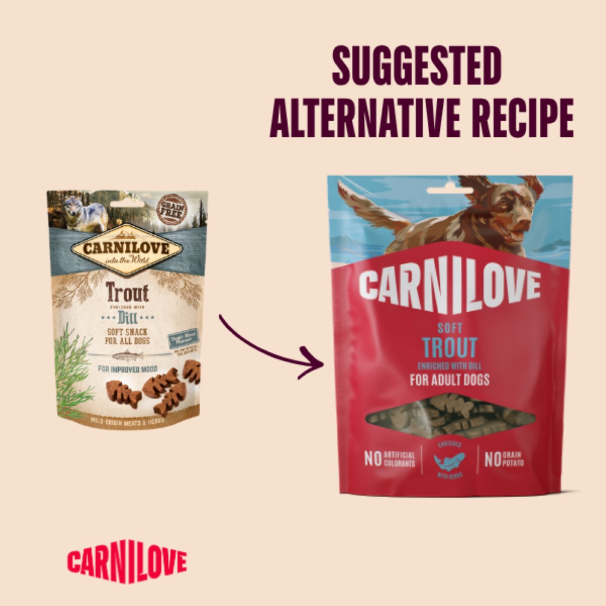 Carnilove Trout & Dill Adult Soft Dog Treats – 200g