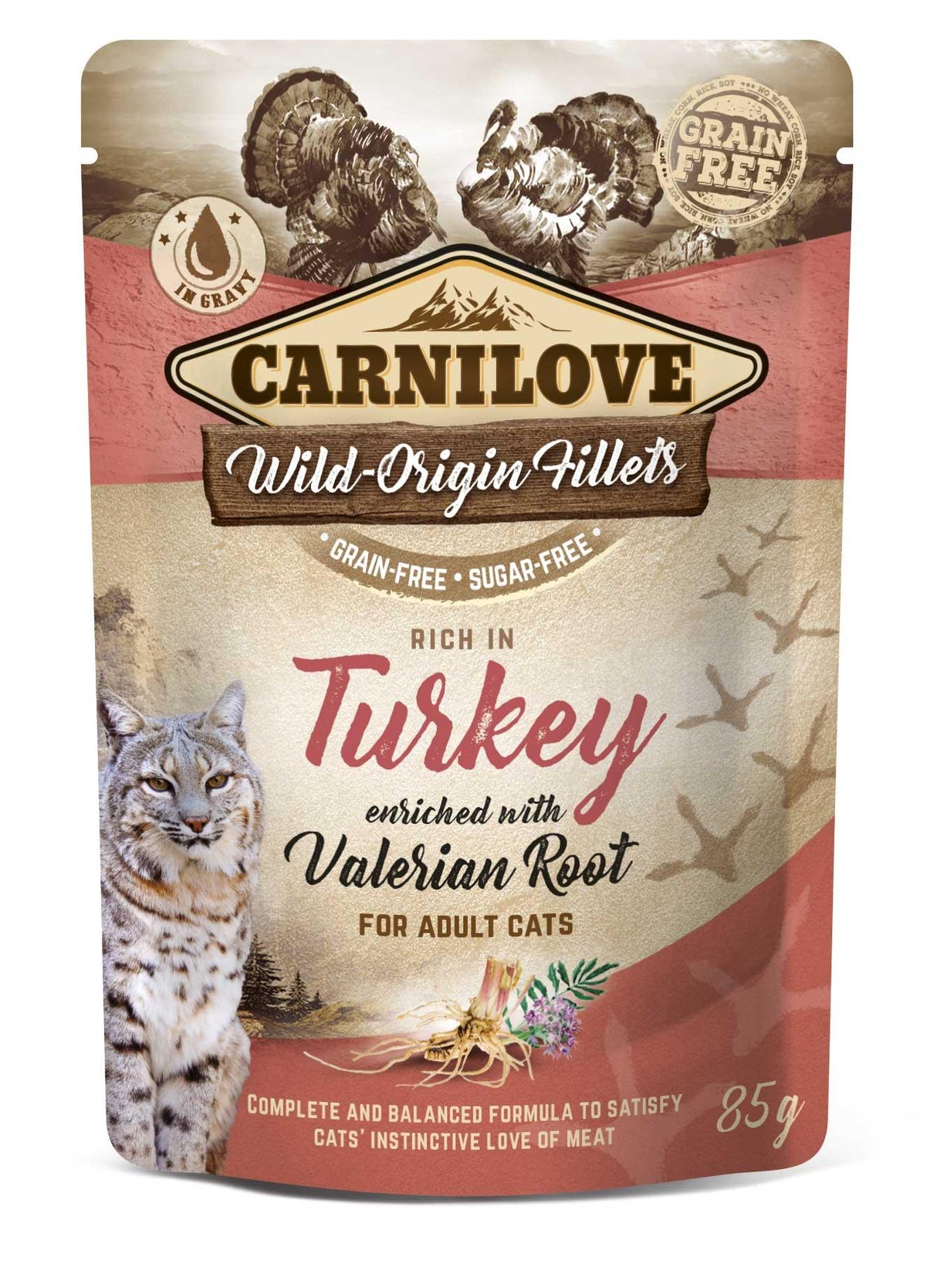 Carnilove Turkey with Valerian Wet Cat Food Pouches - 24 x 85g