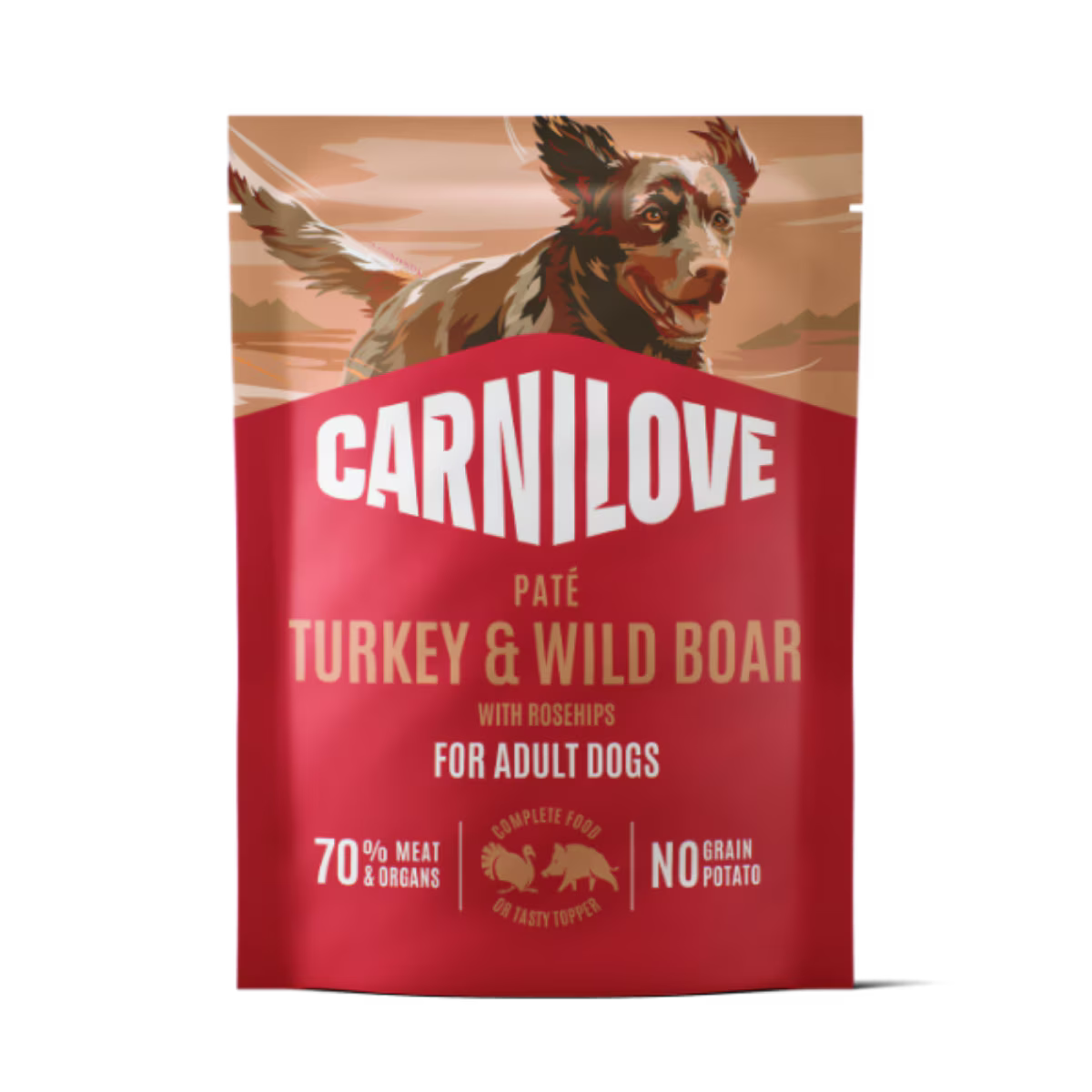 Carnilove Turkey & Wild Boar Adult Wet Dog Food Pate Pouches – 12 x 300g