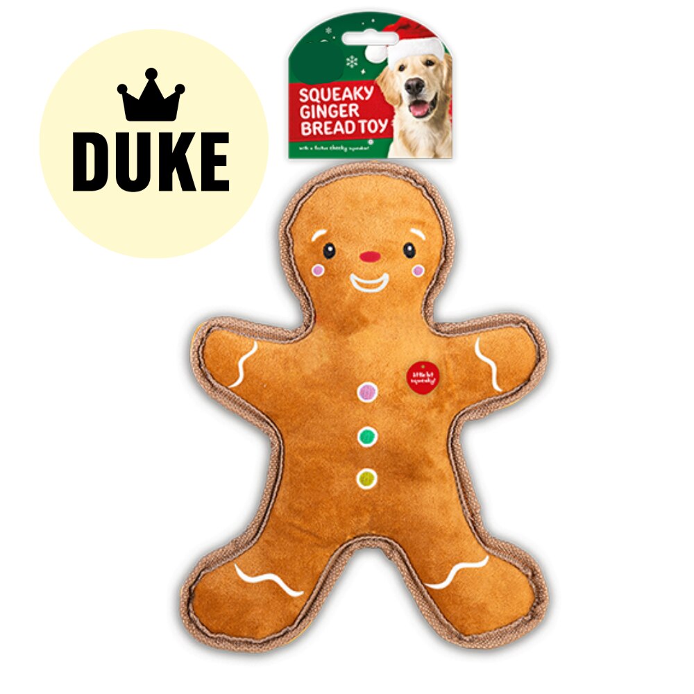 DUKE Christmas Pet Gingerbread Squeaky Toy