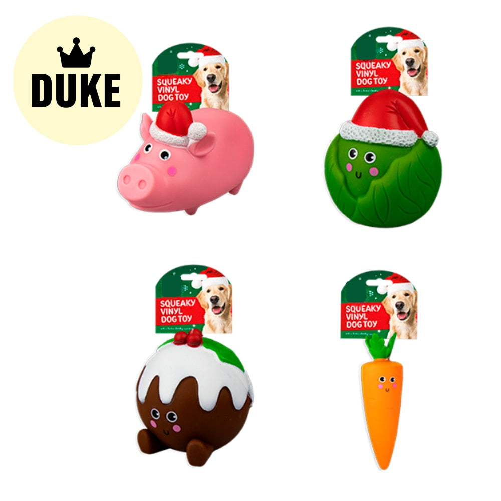 DUKE Large Squeaking Christmas Vinyl Dog Toy