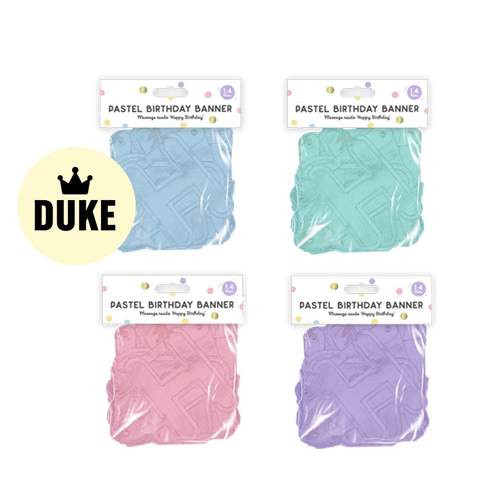 DUKE Pastel Happy Birthday Banner 1.4M