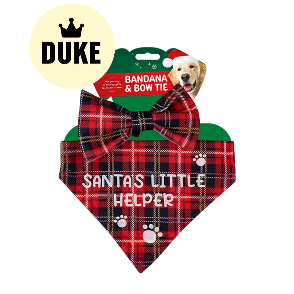 DUKE Printed Pet Bandana & Bow Tie