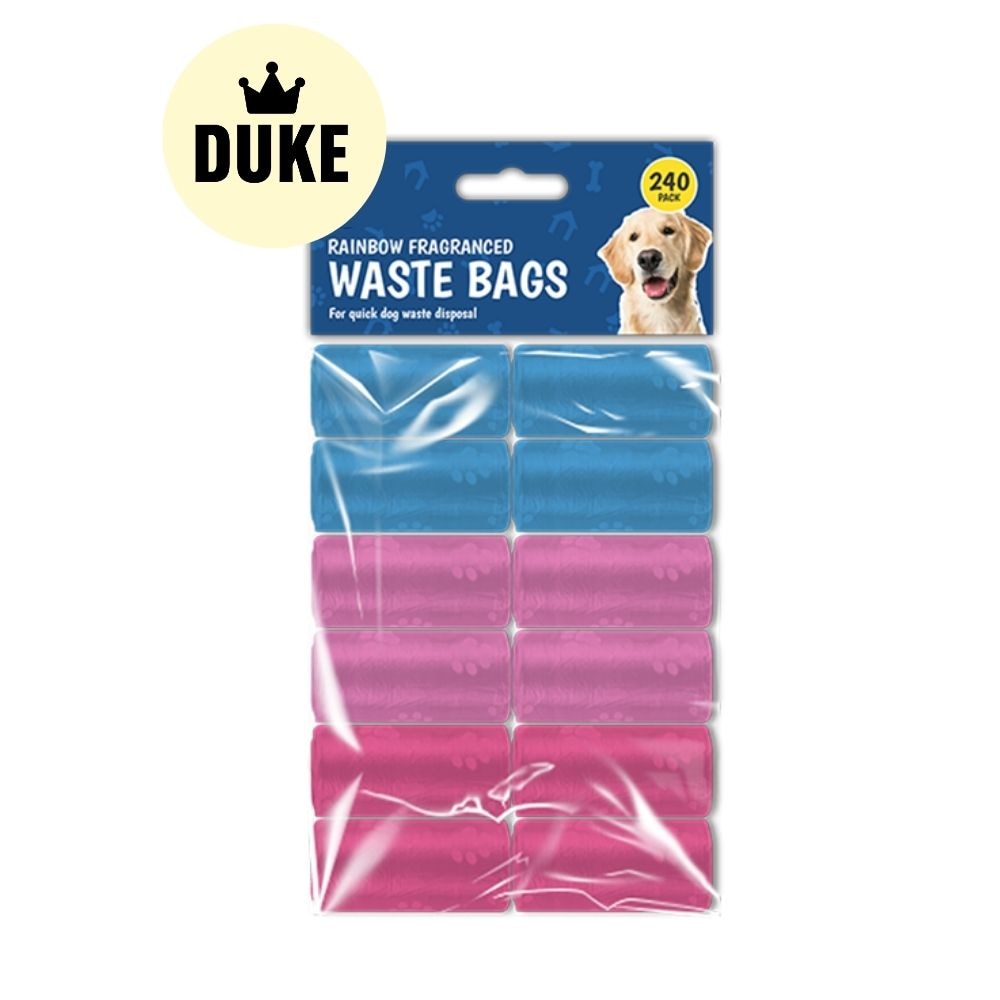 DUKE Rainbow Fragranced Doggy Poo Bags 240pk