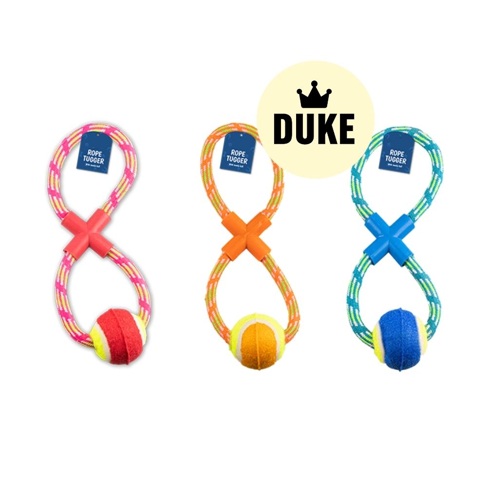 DUKE Rope Dog Pull & Tug Toy With Ball