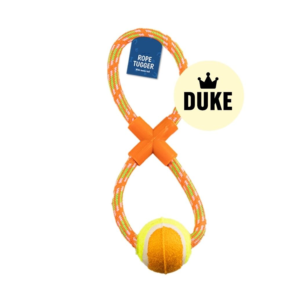 DUKE Rope Dog Pull & Tug Toy With Ball