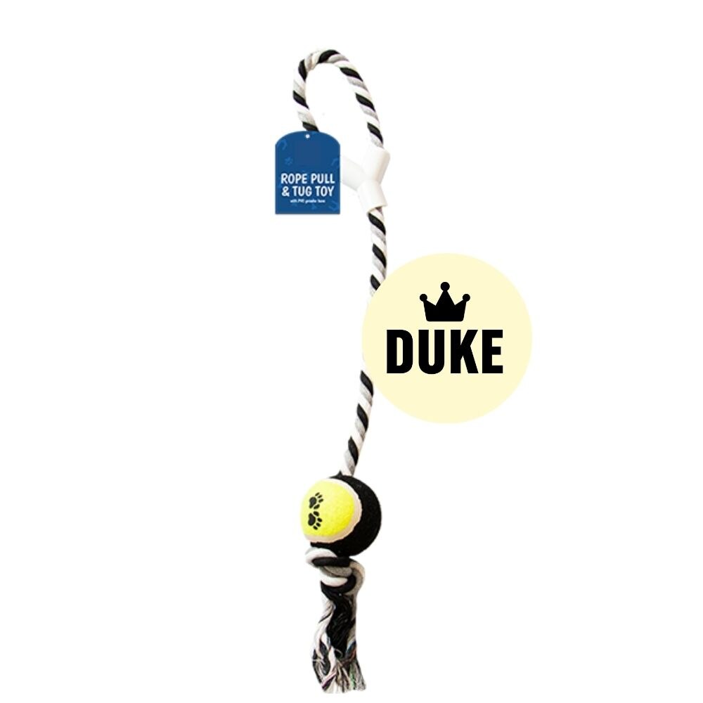 DUKE Rope Dog Tugger Toy With Ball