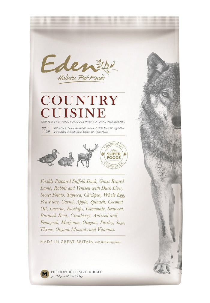 Eden 80/20 Country Cuisine Dry Dog Food Medium Kibble - 12kg