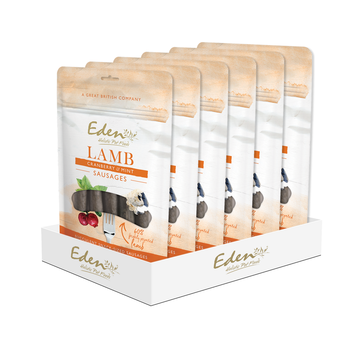 Eden Lamb, Cranberry & Mint Sausage Dog Treats - 5 Pack