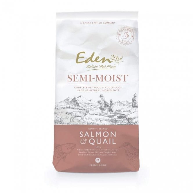 Eden Semi-moist Salmon & Quail Medium Dog Kibble - 10kg