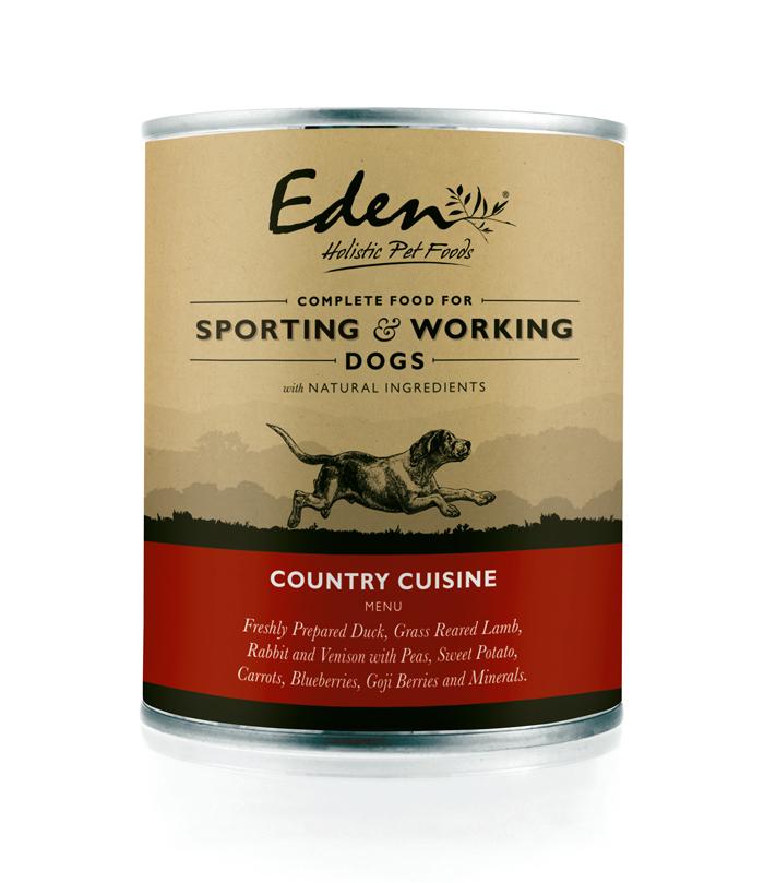 Eden Working and Sporting Country Cuisine Wet Dog Food Cans - 6 x