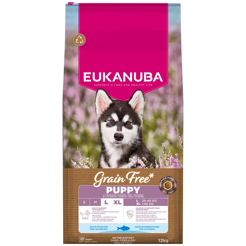 Eukanuba Grain Free Large Puppy Ocean Fish Dry Food - 12kg