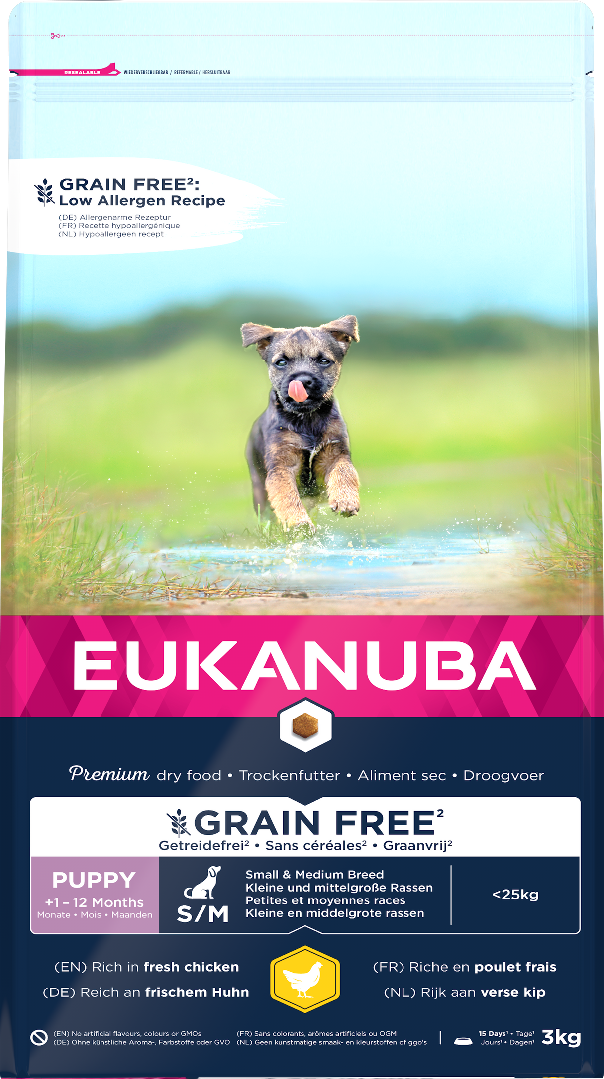 Eukanuba Grain Free Small/Medium Puppy Chicken Dry Food - 3kg