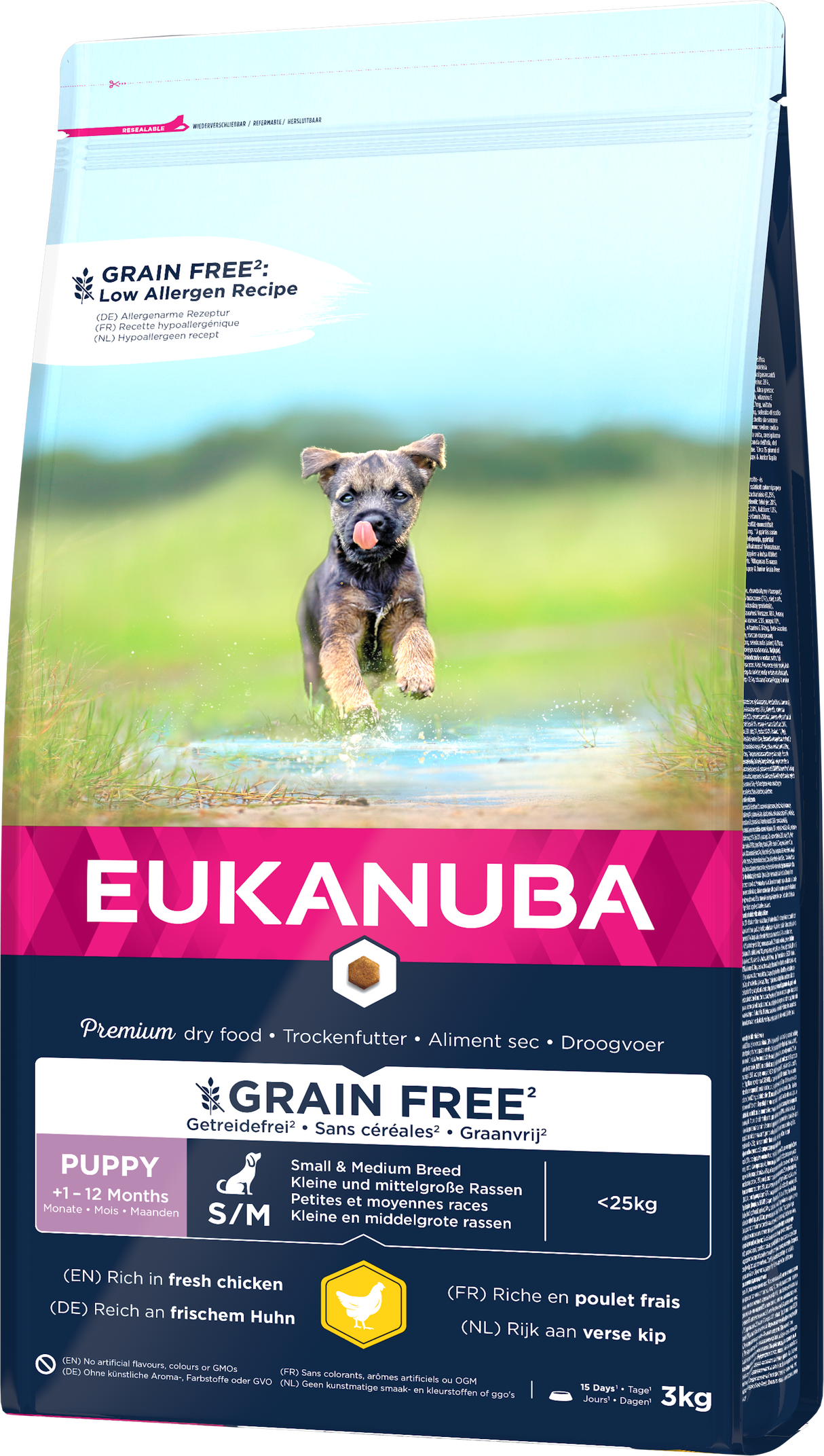 Eukanuba Grain Free Small/Medium Puppy Chicken Dry Food - 3kg