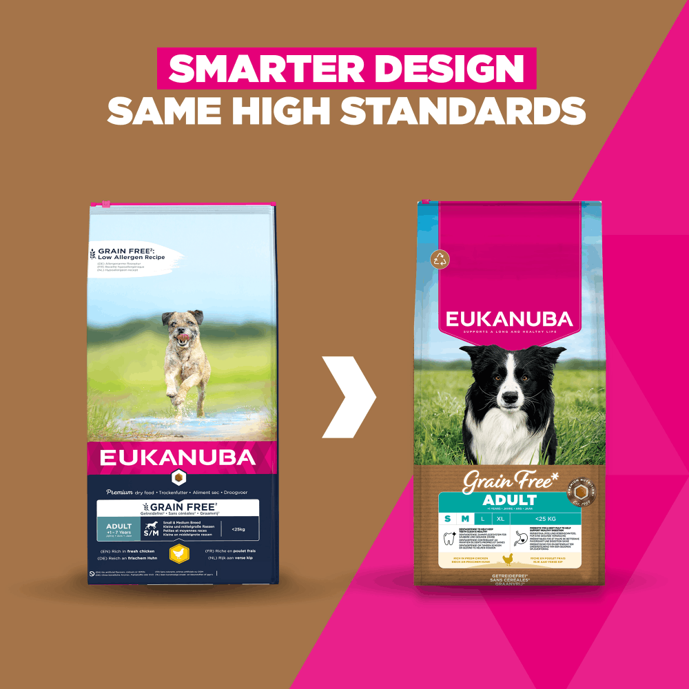Eukanuba Grain Free Small/Medium Adult Dog Chicken Dry Food - 12kg