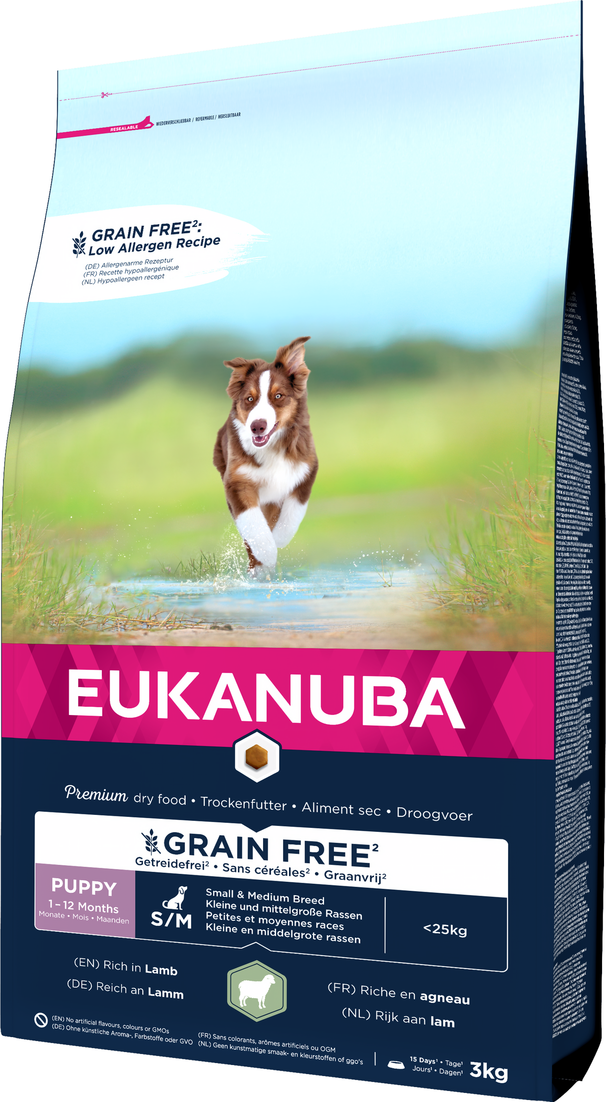 Eukanuba Grain Free Small/Medium Puppy Lamb Dry Food - 3kg