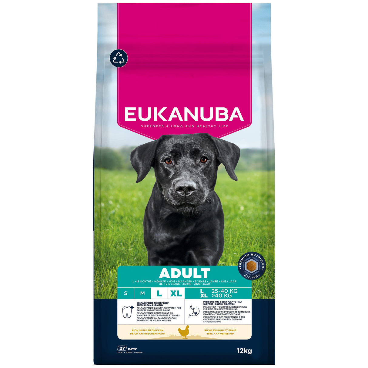Eukanuba Large Breed Active Adult Chicken Dry Dog Food- 12kg