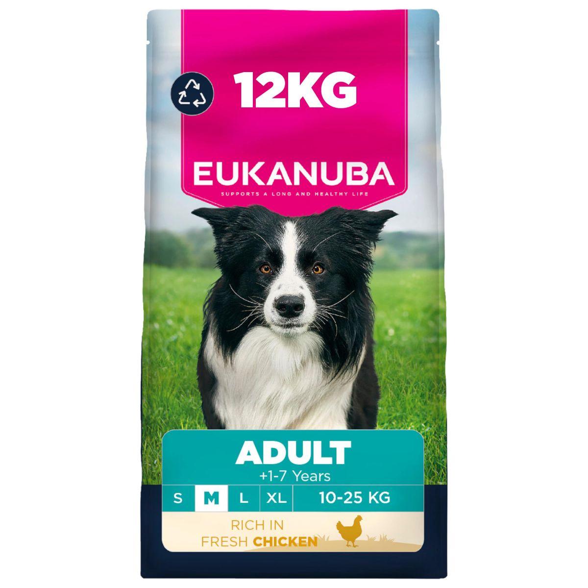 Eukanuba Adult Medium Breed Chicken Dry Dog Food-12kg