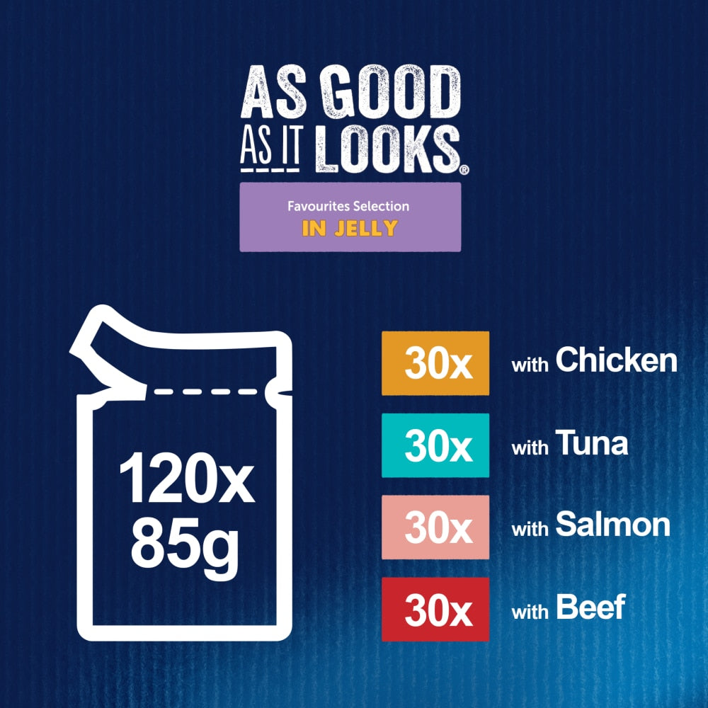Felix As Good As it Looks Favourites Selection in Jelly Wet Cat Food - 120 x 85g