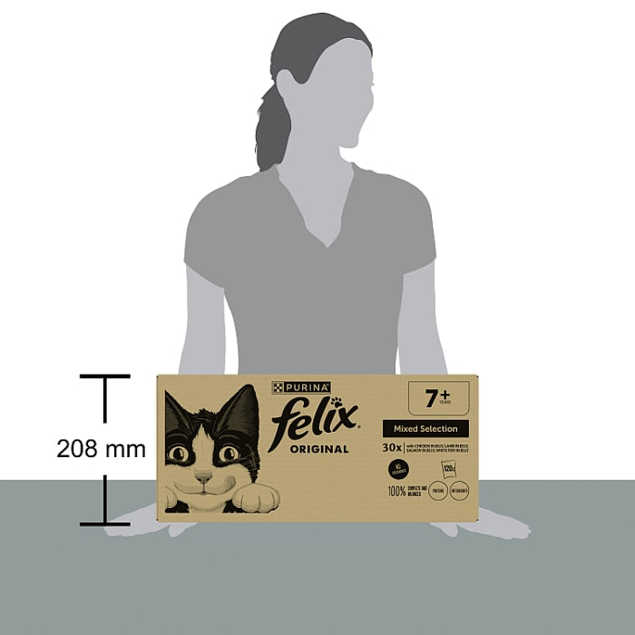 Felix Original Senior 7+ Mixed Selection Wet Cat Food in Jelly - 120x85g