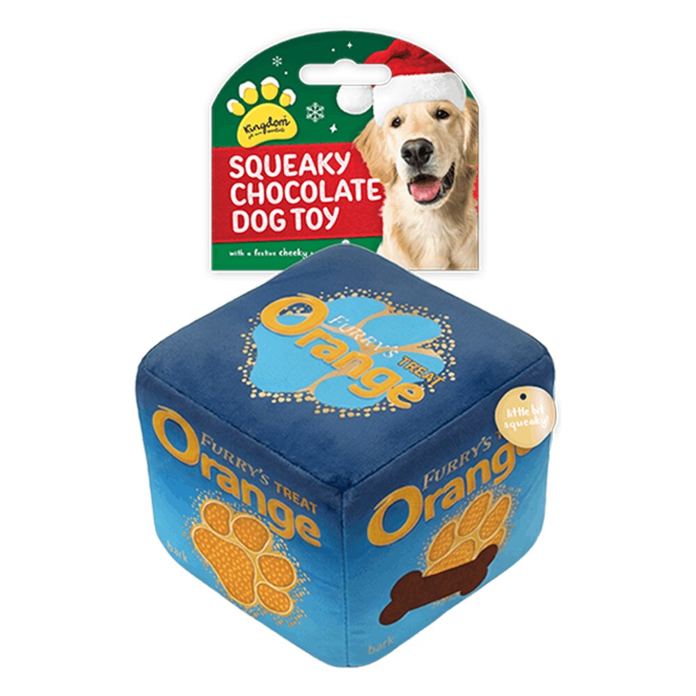 Festive Choc Crinkle Squeaky Dog Toy