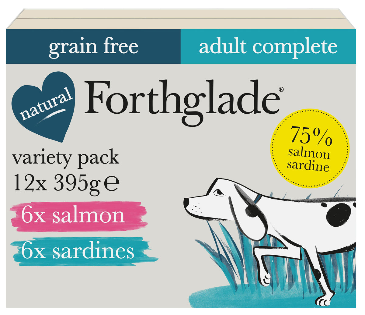 Forthglade Complete Adult Grain Free Fish Variety Wet Dog Food - 12 x 395g