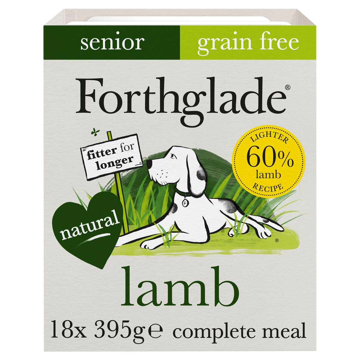Forthglade Complete Senior Dog Grain Free Lamb with Butternut Squash & Veg Wet Dog Food - 18 x 395g