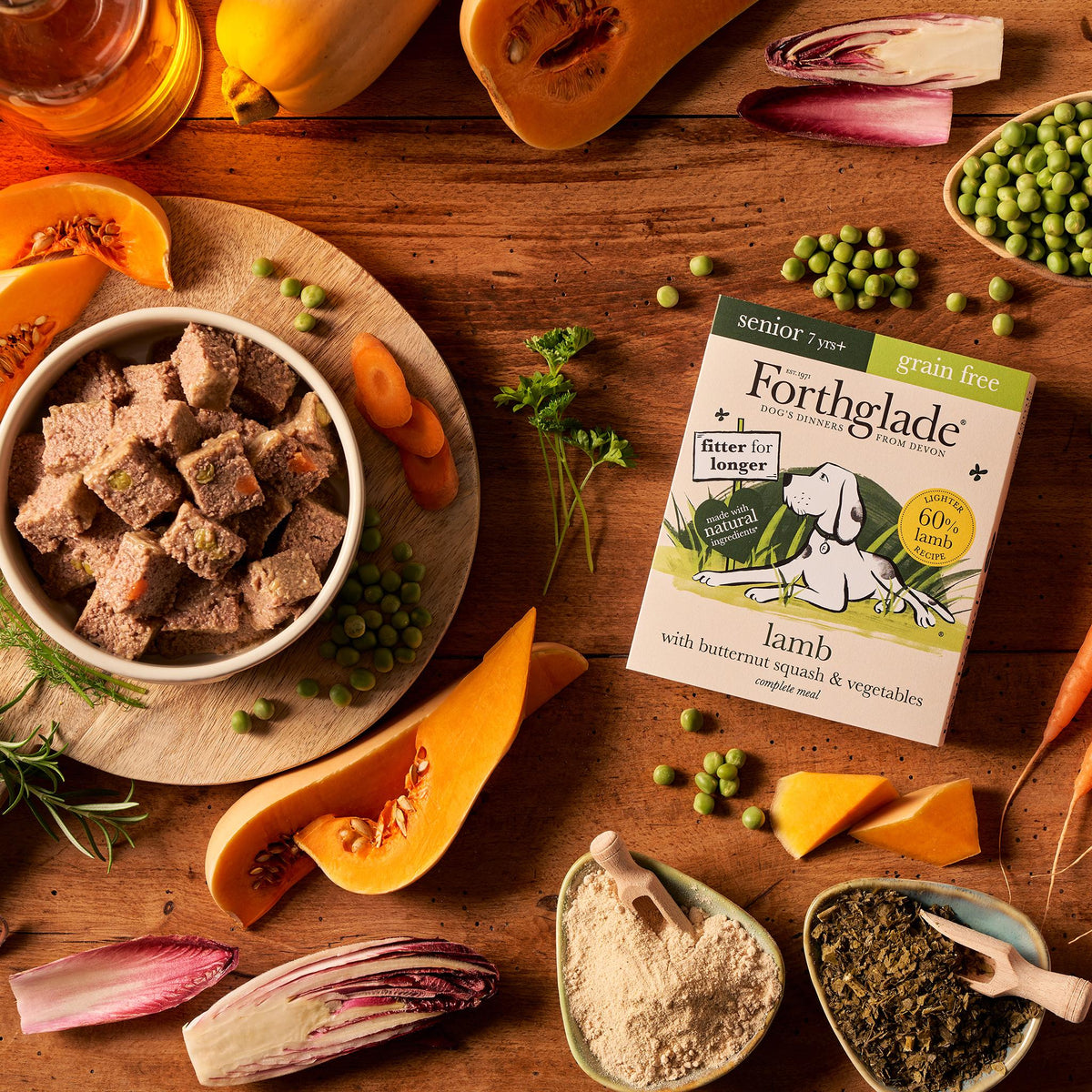 Forthglade Complete Senior Dog Grain Free Lamb with Butternut Squash & Veg Wet Dog Food - 18 x 395g