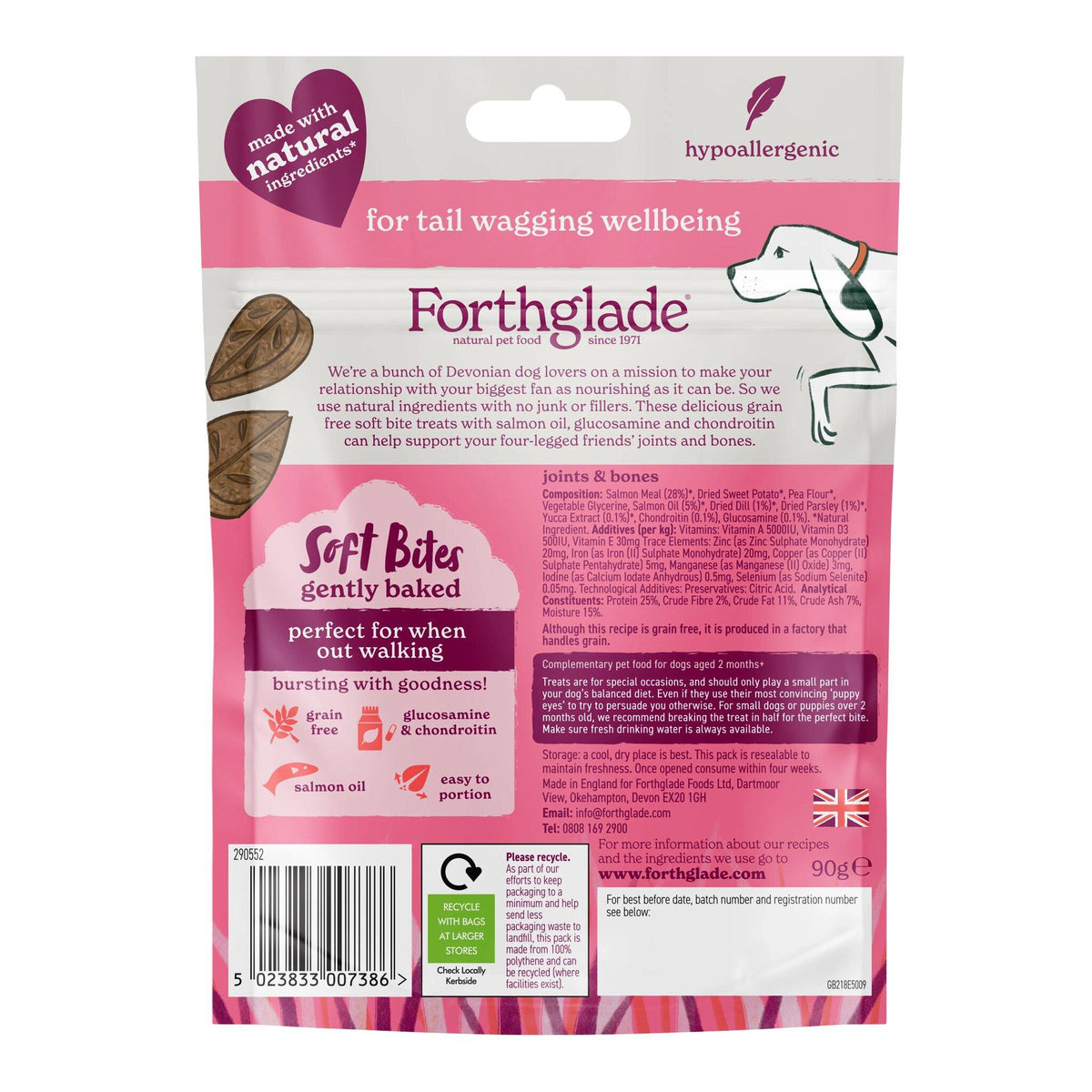Forthglade Functional Natural Soft Bites Joints & Bone Dog Treats - 90g