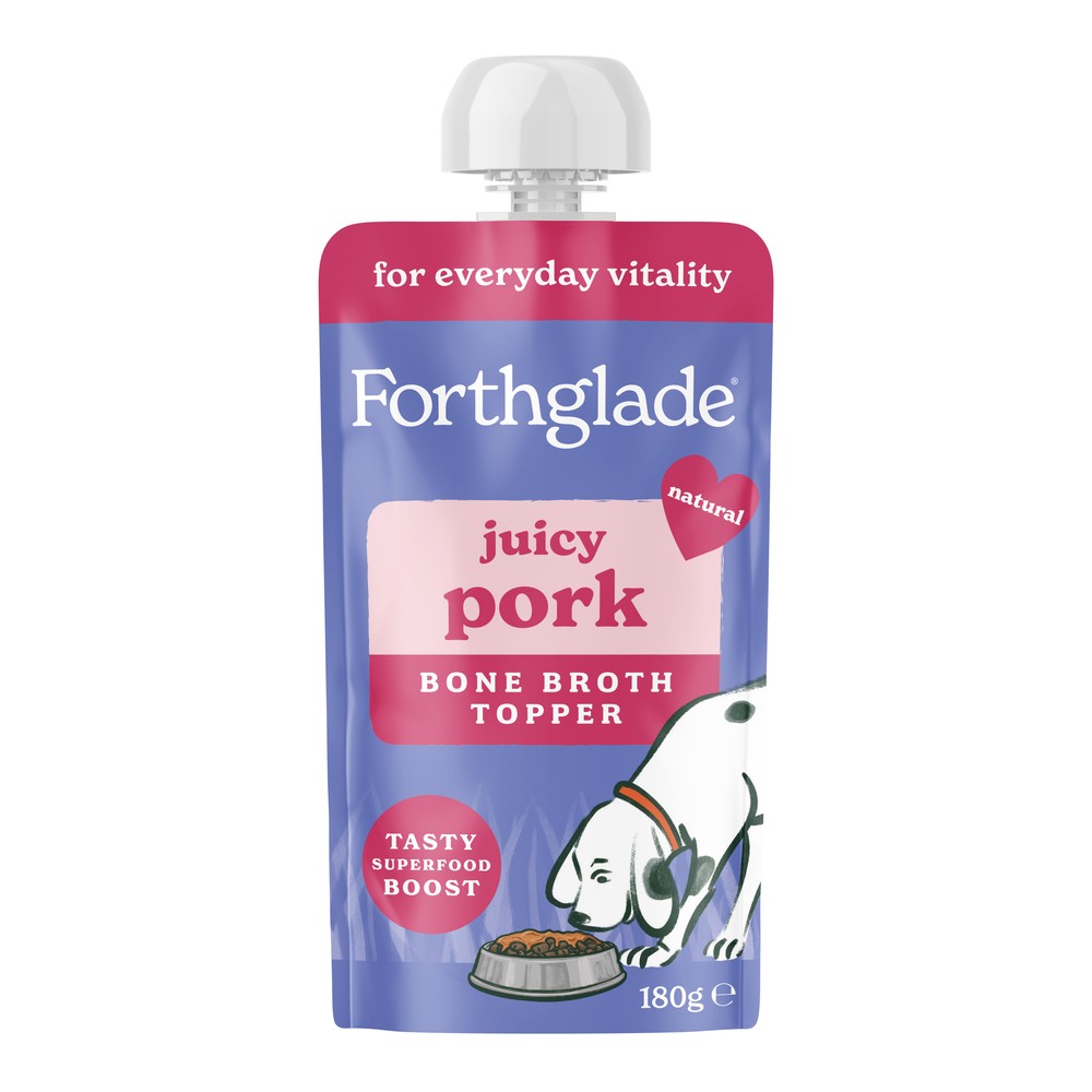 Forthglade Juicy Pork Bone Broth Wet Dog Food Topper -180g