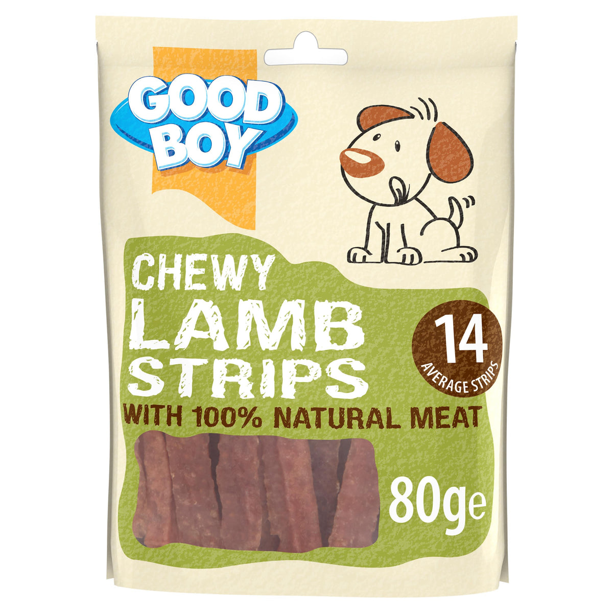 Good Boy Chewy Lamb Strips Dog Treats - 80g