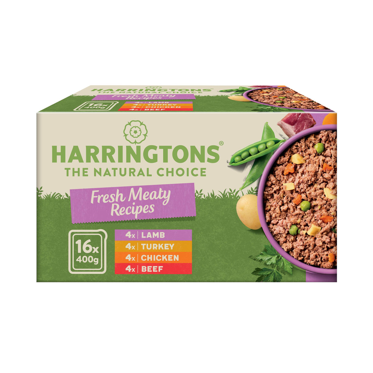 Harringtons Grain Free Adult Mixed Flavour Wet Dog Food Meaty Pack - 16x400g