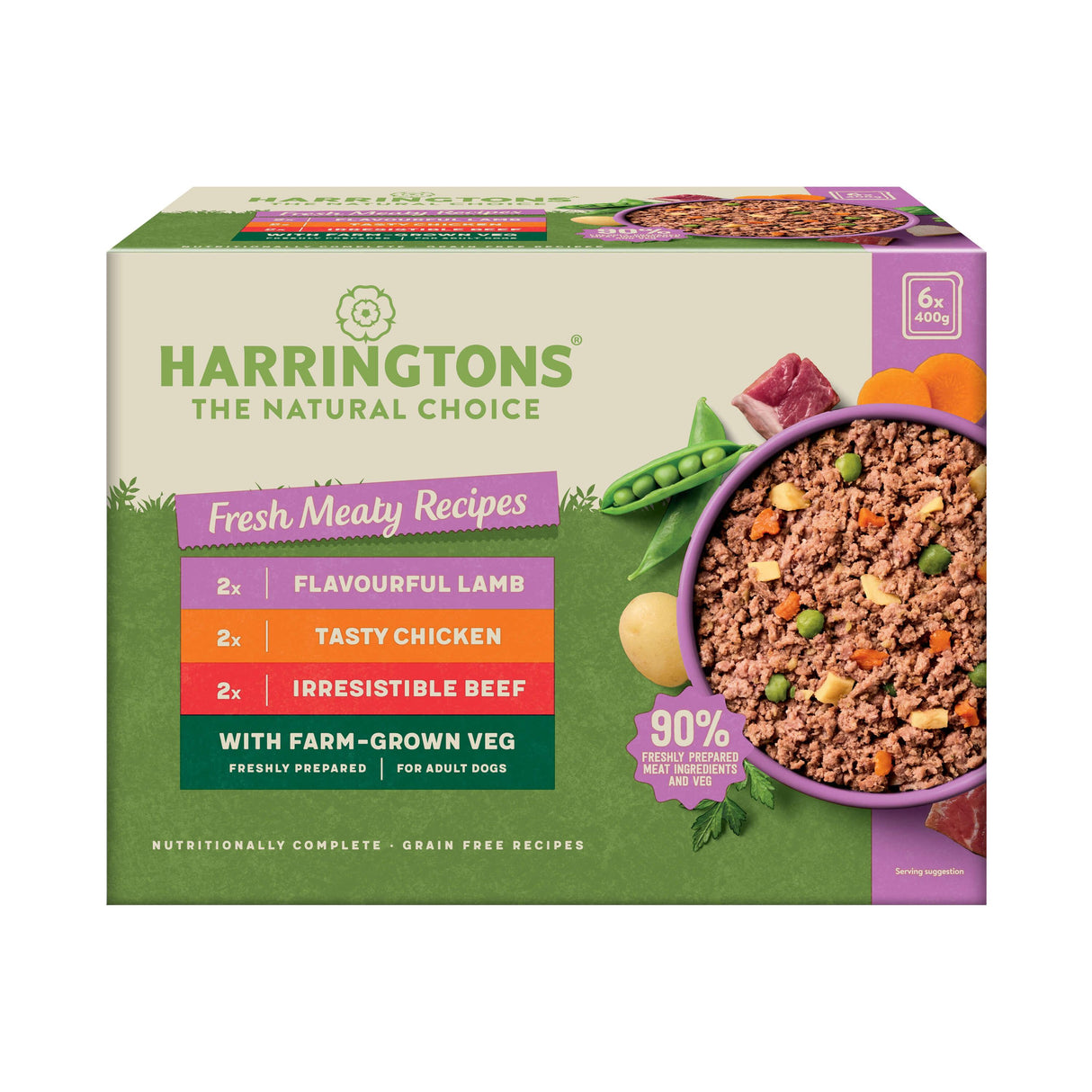 Harringtons Grain Free Mixed Meaty Pack Wet Dog Food - 6 x 400g