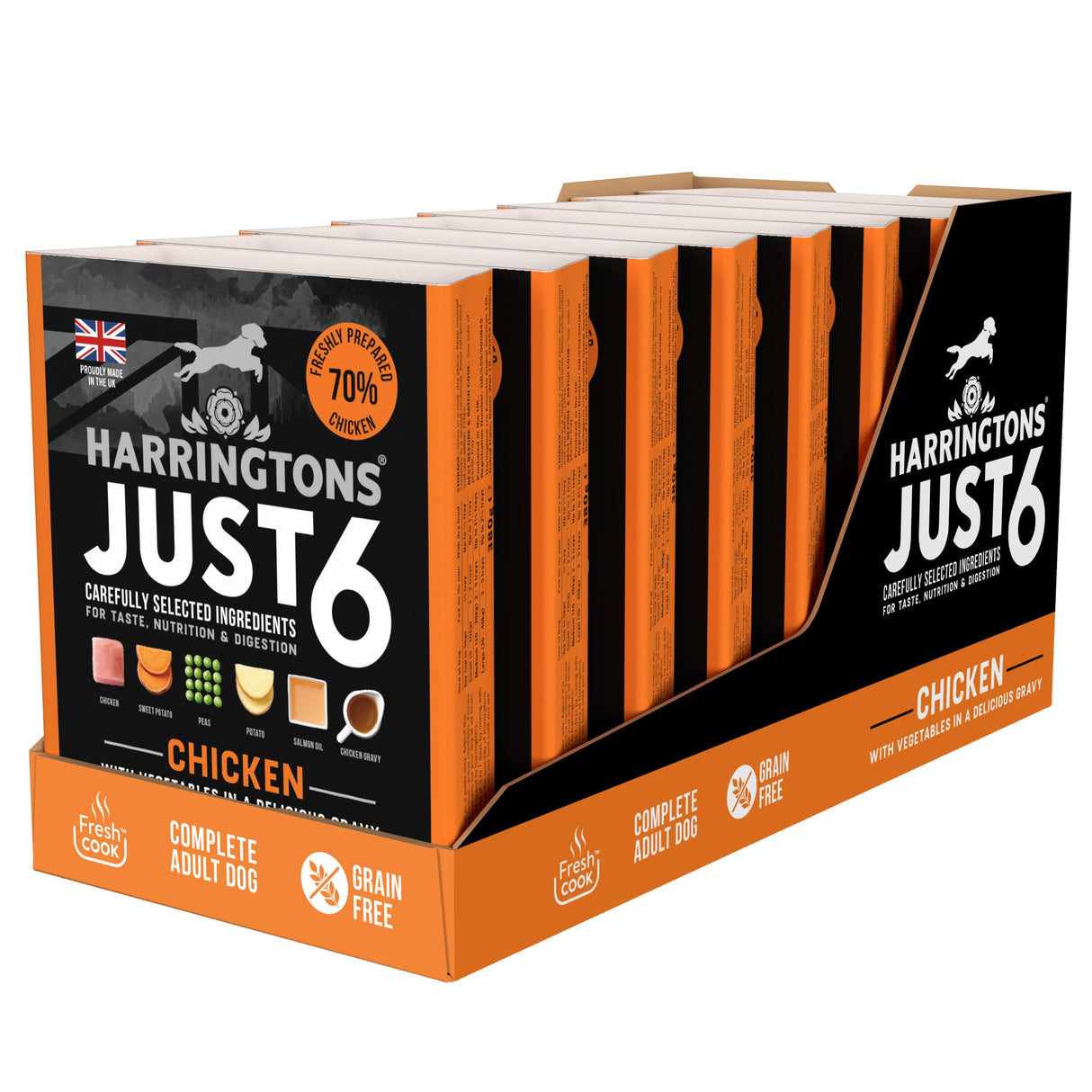 Harringtons Just 6 Grain Free Wet Chicken Dog Food - 8 x 380g