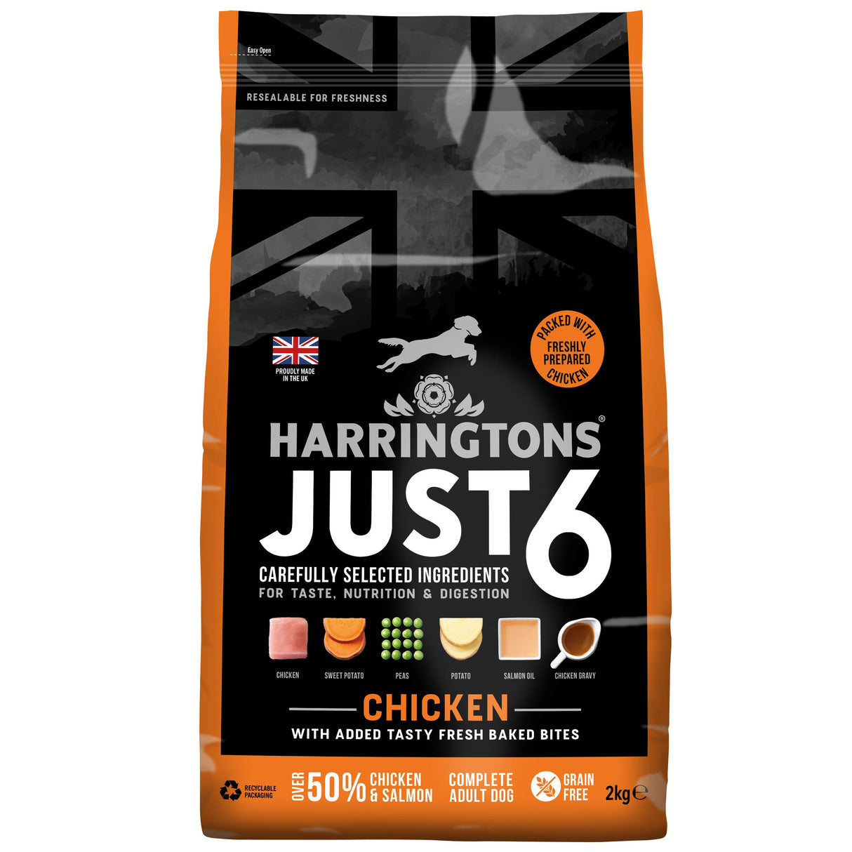Harringtons Just 6 Chicken & Sweet Potato Dry Dog Food - 2kg