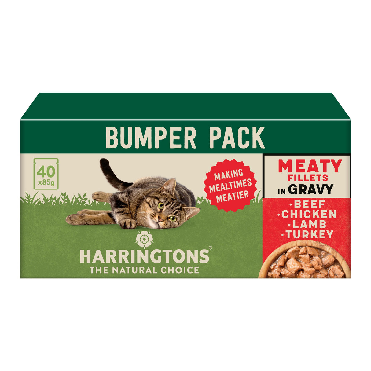 Harringtons Meaty Wet Cat Food in Gravy - 40 x 85g