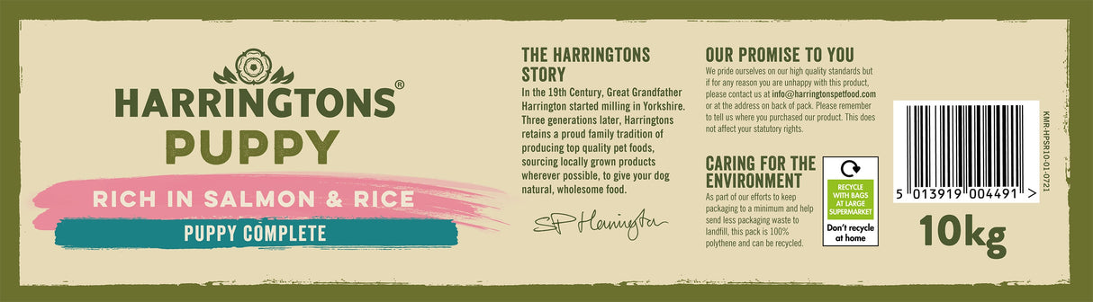 Harringtons Puppy Salmon Dry Dog Food - 10kg
