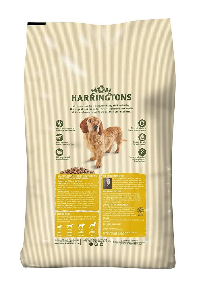 Harringtons Turkey & Veg Dry Dog Food - 15kg
