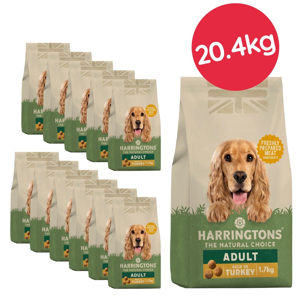 Harringtons Turkey & Veg Dry Dog Food - 20.4kg