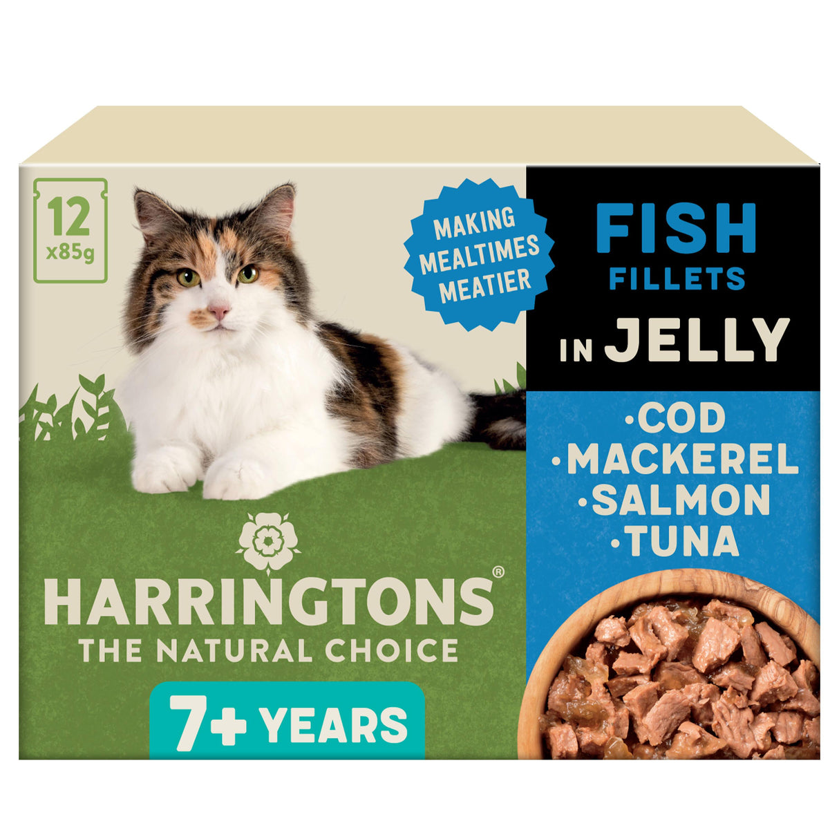 Harringtons Wet Cat Food Senior Fish in Jelly - 12 x 85g