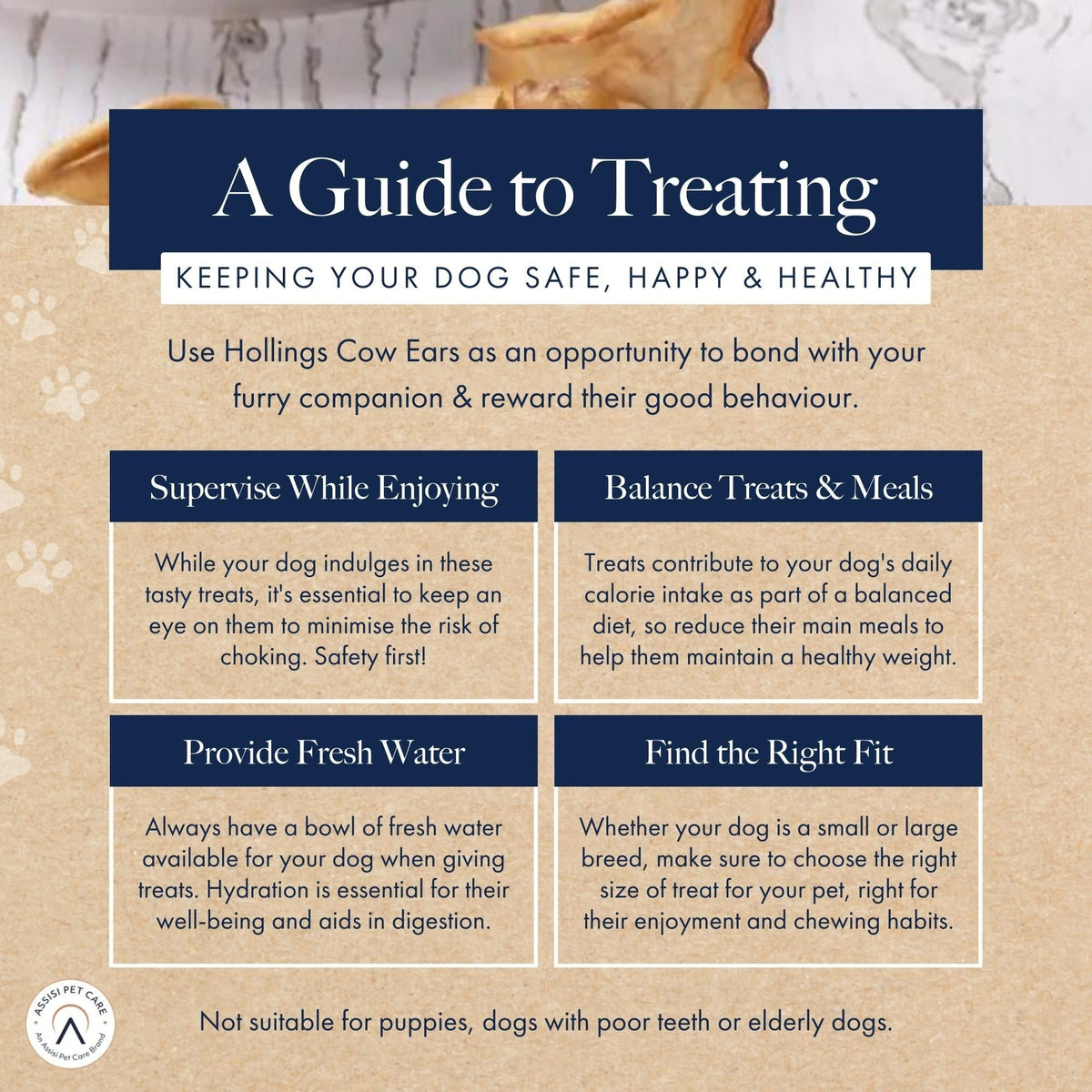 Hollings Cows Ears Natural Dog Chews - 50 Pack