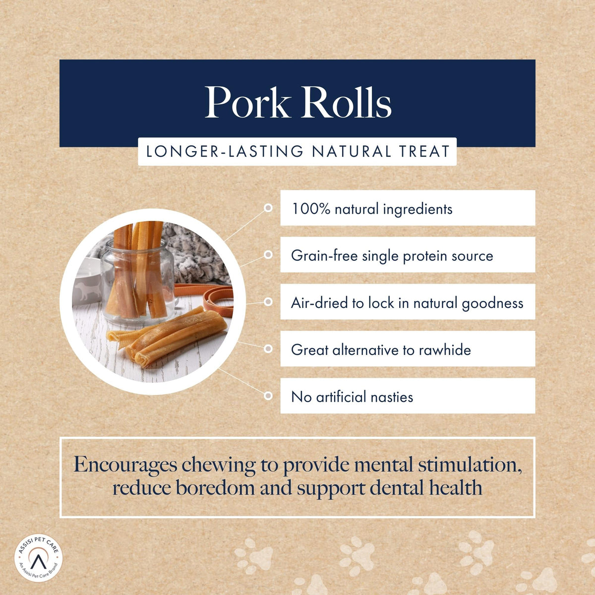 Hollings Pork Rolls Natural Dog Chews - 30 Pack