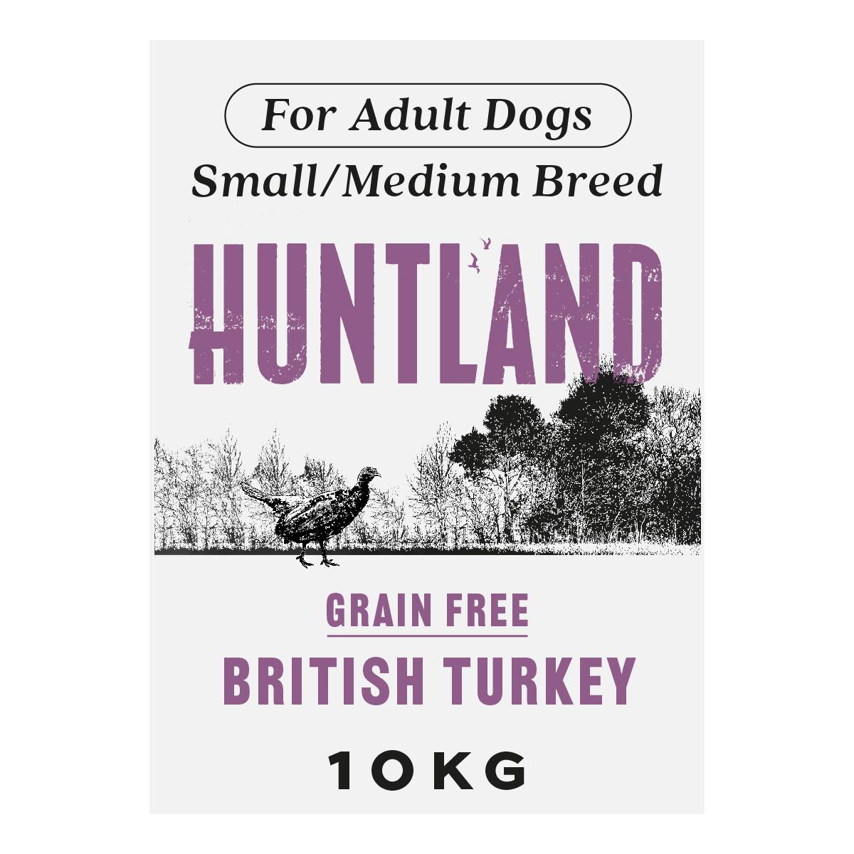 Huntland Adult Deboned British Turkey Grain Free Dog Food - 10kg