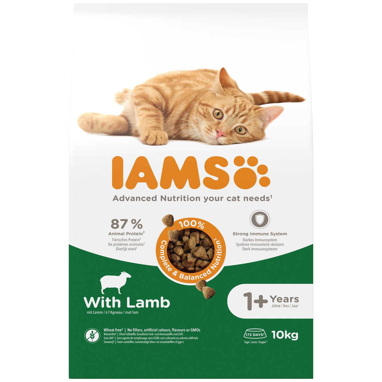 Iams for Vitality With Lamb Adult Dry Cat Food - 10kg