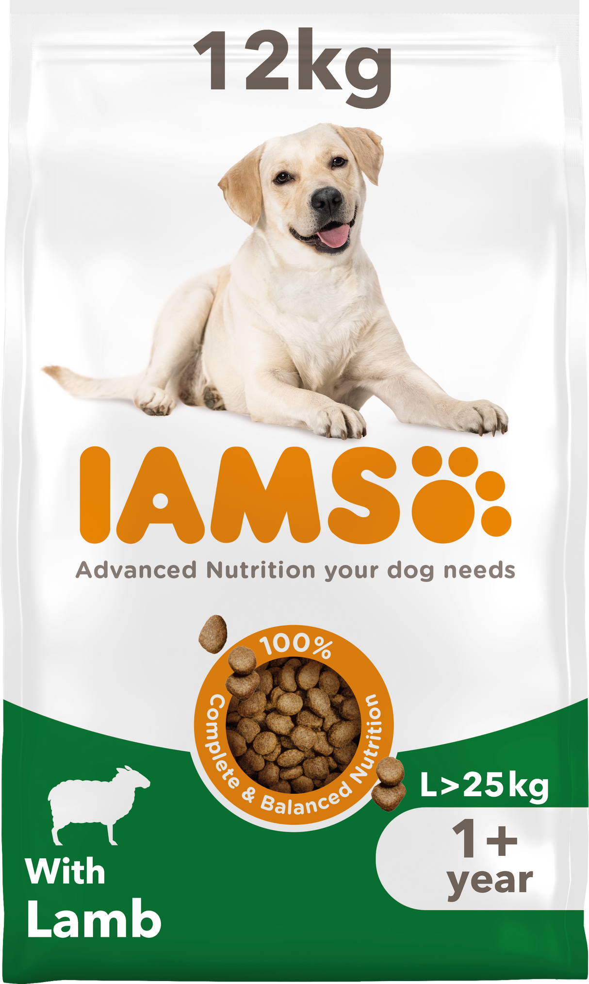 Iams Adult Large Breed Lamb Dry Dog Food - 12kg