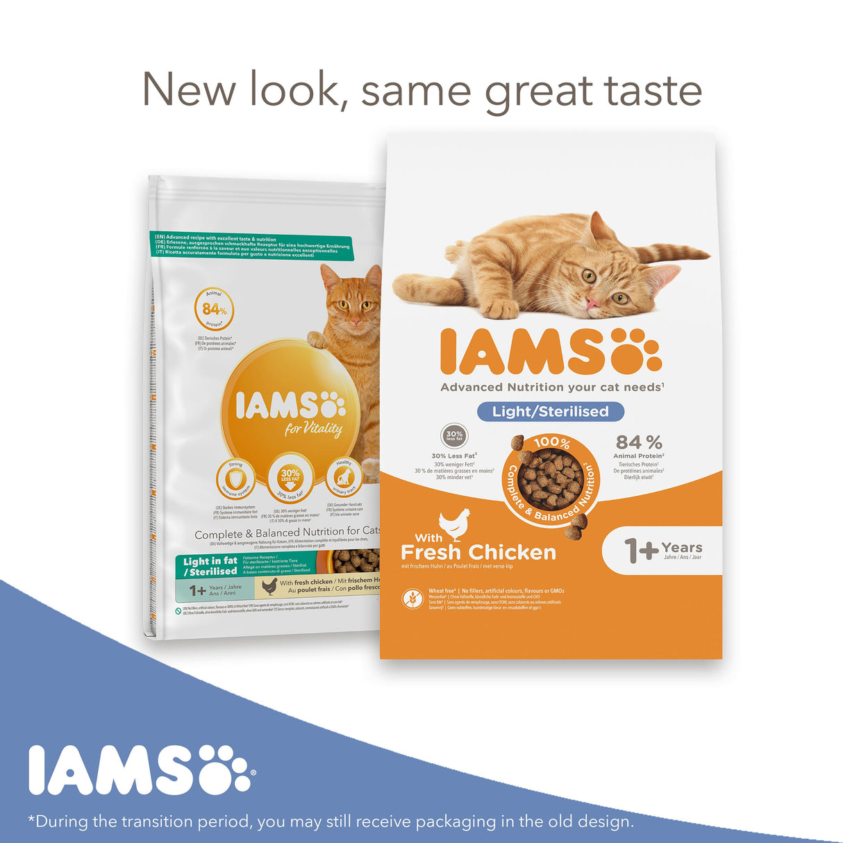 Iams for Vitality Light in Fat Sterilised Dry Cat Food - 10k