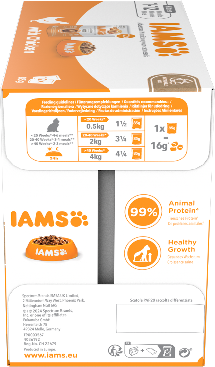 Iams Delights Chicken in Gravy Cat food for Kittens- 12 x 85